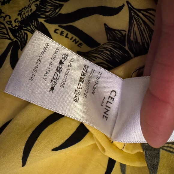 Celine Yellow and Black Floral Men's Shirt - Picture 8 of 9